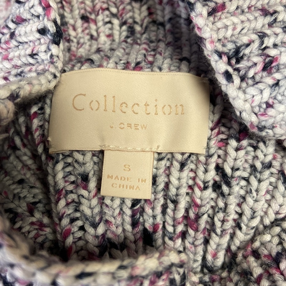 J. Crew Collection Cotton Marled Mock Neck Sweater Purple Multi Size Small - Picture 6 of 7